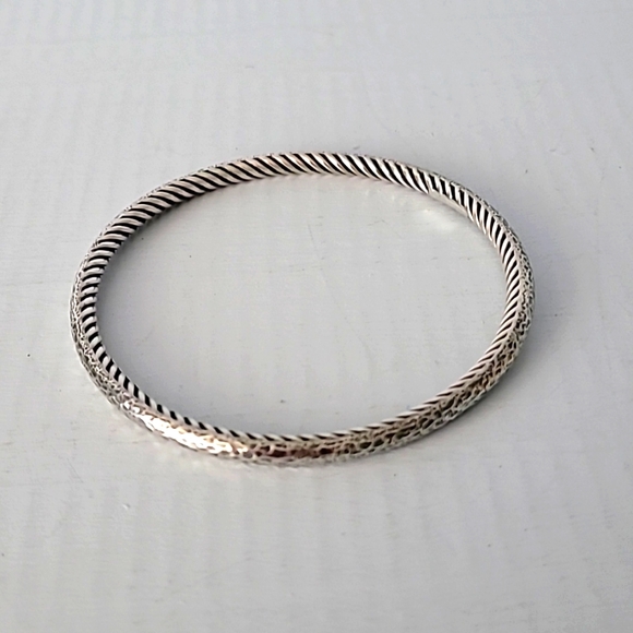 David Yurman Hammered Cable Inside Cable Bangle Bracelet - Picture 1 of 6